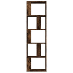 Vidaxl Book Cabinet Smoked Oak 45X24X160 Cm Engineered Wood Book Cabinets - thumbnail 5