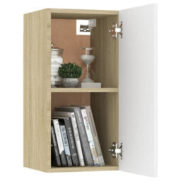 Berkfield Tv Cabinet White And Sonoma Oak 30.5X30X60 Cm Engineered Wood - thumbnail 8