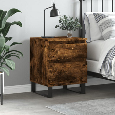 Berkfield Bedside Cabinet Smoked Oak 40X35X50 Cm Engineered Wood - image 1