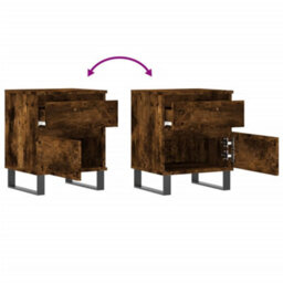 Berkfield Bedside Cabinet Smoked Oak 40X35X50 Cm Engineered Wood - thumbnail 9