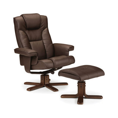Camy Massage Recliner & Stool Brown - image 1