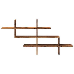 Berkfield Wall Shelf Old Wood 124.5X18X60.5 Cm Engineered Wood - thumbnail 4