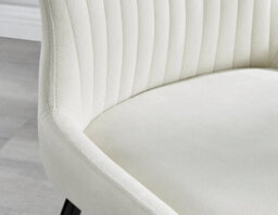 Furniturebox Set Of 2 Dining Chairs - Nora Premium Dining Chairs - Cream Velvet Black Leg Dining Chairs - Kitchen Dining Room Chairs - thumbnail 6
