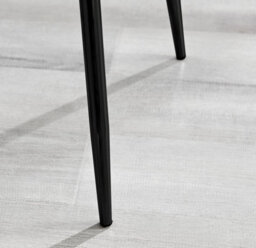 Furniturebox Set Of 2 Dining Chairs - Nora Premium Dining Chairs - Cream Velvet Black Leg Dining Chairs - Kitchen Dining Room Chairs - thumbnail 8