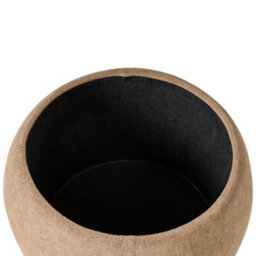 Wyld And Coco Teddy Pouffe With Hidden Storage, Light Brown Boucle, W40 X D40 X H42Cm - thumbnail 7