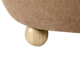 Wyld And Coco Teddy Pouffe With Hidden Storage, Light Brown Boucle, W40 X D40 X H42Cm - thumbnail 8