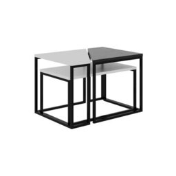 Decortie Ohlady Modern Coffee Table White Anthracite Grey Multipurpose  H 41.8Cm - thumbnail 2