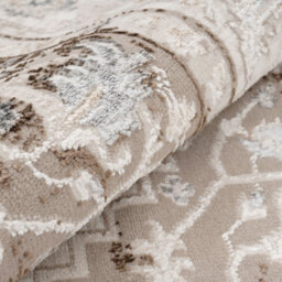 Loomed Neutral Beige Traditional Mandala Bedroom Living Area Rug 120X170Cm - thumbnail 4