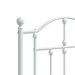 Berkfield Metal Bed Frame With Headboard And Footboard White 120X200 Cm - thumbnail 8