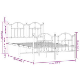 Berkfield Metal Bed Frame With Headboard And Footboard White 120X200 Cm - thumbnail 9