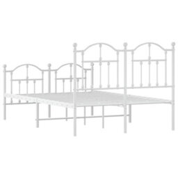 Berkfield Metal Bed Frame With Headboard And Footboard White 120X200 Cm - thumbnail 7