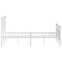 Berkfield Metal Bed Frame With Headboard And Footboard White 120X200 Cm - thumbnail 6