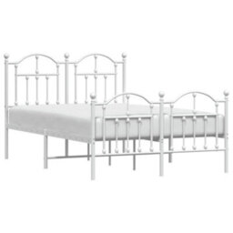 Berkfield Metal Bed Frame With Headboard And Footboard White 120X200 Cm - thumbnail 3