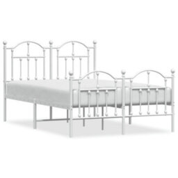 Berkfield Metal Bed Frame With Headboard And Footboard White 120X200 Cm - thumbnail 2