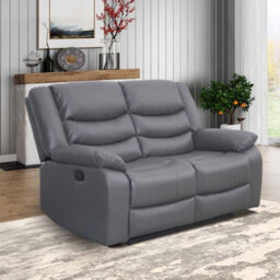 Furniture in Fashion Sorreno Bonded Leather Recliner 2 Seater Sofa In Dark Grey - thumbnail 1