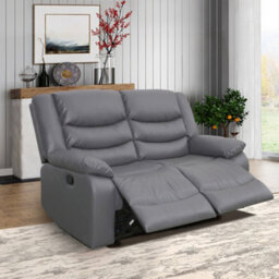 Furniture in Fashion Sorreno Bonded Leather Recliner 2 Seater Sofa In Dark Grey - thumbnail 2
