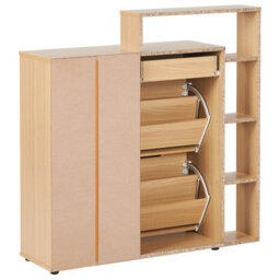 Beliani Shoe Storage Cabinet Mirani Light Brown - thumbnail 7
