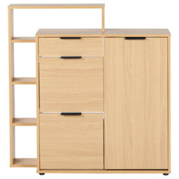 Beliani Shoe Storage Cabinet Mirani Light Brown - thumbnail 6