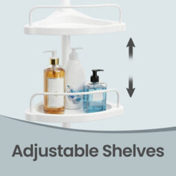 LEDREM Shower Corner Shelf, 4-Tier Bathroom Shower Shelf, 85-305 Cm Adjustable Shower Caddies, Bathroom Organiser, White - thumbnail 7