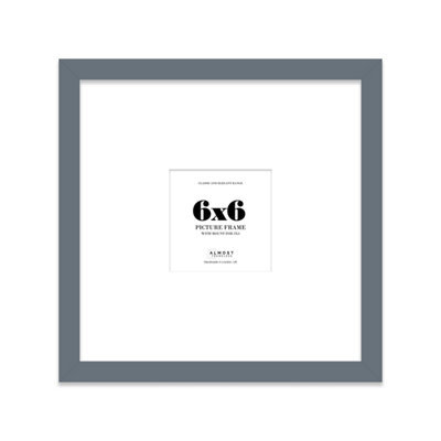 "6X6"" Grey Picture Frame - 6X6"" Square Frame With 3X3"" Mount For 6X6""/3X3"" Pictures Classic Style Gallery Wall, 1 Pack" - image 1