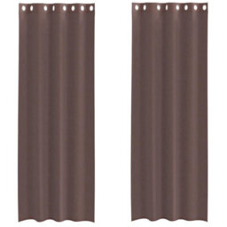 Berkfield Voile Curtains With Grommets 2 Pcs Brown 140X300 Cm - thumbnail 2