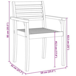 Berkfield Garden Chairs 2 Pcs 59X55X85 Cm Solid Wood Acacia - thumbnail 9