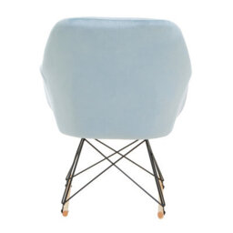 Orsina Small Blue Velvet Rocking Chair, Comfortable Velvet Desk Chair, Backrest Velvet Armchair, Accent Armchair - thumbnail 4