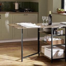 Sobuy Fwt62-N, Folding Dining Table With 3 Shelves, Kitchen Dining Room Table, Wood Veneer,w180Xd60Xh76.5 - thumbnail 6