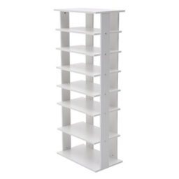 Living And Home 7 Tiers White Vertical Household Space Saving Shoe Rack Entryway Shoe Storage Shelf Unit - thumbnail 4