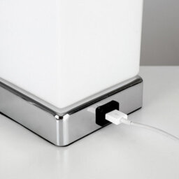 Valuelights Lazio Pair Of Chrome And White Modern Frosted Glass Bedside Touch Table Lamps With Usb Charging Ports - thumbnail 6