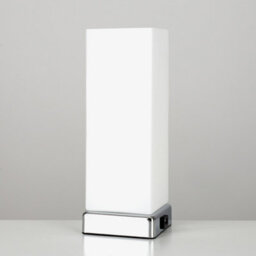 Valuelights Lazio Pair Of Chrome And White Modern Frosted Glass Bedside Touch Table Lamps With Usb Charging Ports - thumbnail 4