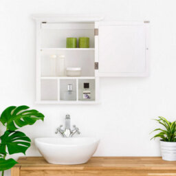 Teamson Home Wall Mounted Mirrored Bathroom Medicine Cabinet, Bathroom Storage, White - thumbnail 7