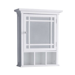 Teamson Home Wall Mounted Mirrored Bathroom Medicine Cabinet, Bathroom Storage, White - thumbnail 2