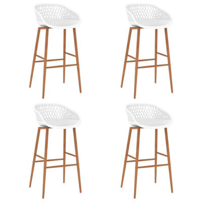 Walplus Set Of 4 White Bar Chairs Sleek And Contemporary Design - image 1