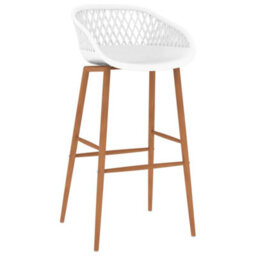 Walplus Set Of 4 White Bar Chairs Sleek And Contemporary Design - thumbnail 2