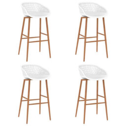 Walplus Set Of 4 White Bar Chairs Sleek And Contemporary Design - thumbnail 1