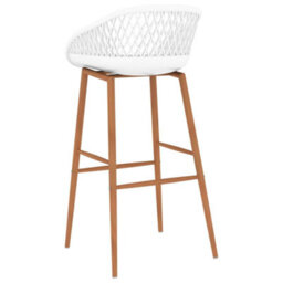 Walplus Set Of 4 White Bar Chairs Sleek And Contemporary Design - thumbnail 5
