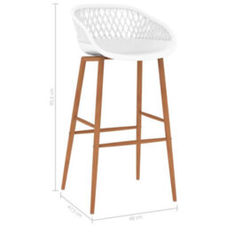 Walplus Set Of 4 White Bar Chairs Sleek And Contemporary Design - thumbnail 7