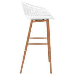 Walplus Set Of 4 White Bar Chairs Sleek And Contemporary Design - thumbnail 4
