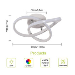 Pheashine White Aluminium Clover Led Flush Mount Ceiling Light 30W Neutral White 4500K For Bedroom,kitchen,hallway,living Room - thumbnail 3