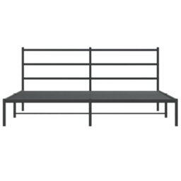 Berkfield Metal Bed Frame Without Mattress With Headboard Black 180X200Cm - thumbnail 5