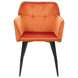 Beliani Set Of 2 Dining Chairs Jasmin Velvet Orange - thumbnail 4