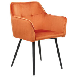 Beliani Set Of 2 Dining Chairs Jasmin Velvet Orange - thumbnail 5