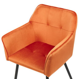Beliani Set Of 2 Dining Chairs Jasmin Velvet Orange - thumbnail 7