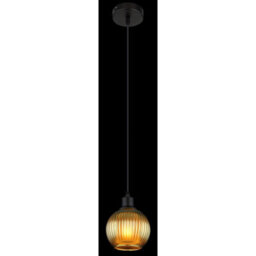Luminosa Lighting Luminosa Zumba Dome Pendant Ceiling Light Matt Black Ball Green Glass Shade 1X E27 - thumbnail 4