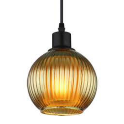Luminosa Lighting Luminosa Zumba Dome Pendant Ceiling Light Matt Black Ball Green Glass Shade 1X E27 - thumbnail 3
