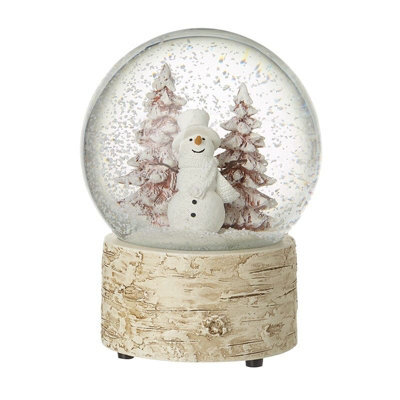 Heaven Sends Christmas Snowman In Forest Scene Musical Snow Globe, 16 X 9.8 Cm, Glass Dome