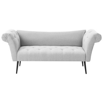 Beliani Chaise Longue Nantilly Fabric Light Grey - image 1