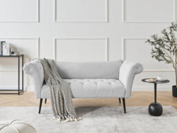Beliani Chaise Longue Nantilly Fabric Light Grey - thumbnail 2
