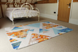 Benjamin Tate Design Triangles With Maple, Oak Leaves, Marble Designer Special Soft Home Rug - thumbnail 3
